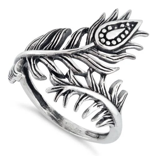 Ladies diamond ring set-Sterling Silver Leaf Flower Ring