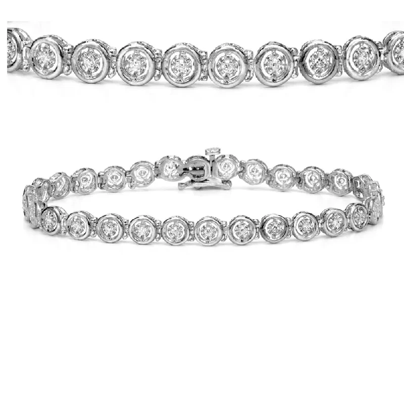 Ladies rainbow bracelet-Auriya 1/3ctw Accent Diamond Tennis Bracelet Bezel-set 14k Gold - White