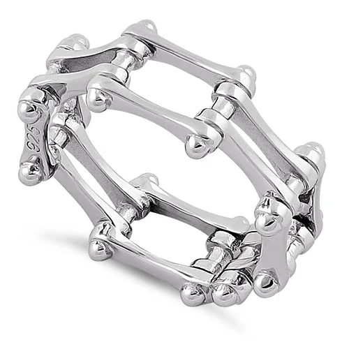 Ladies twisted band ring-Sterling Silver Motorcycle Chain Ring