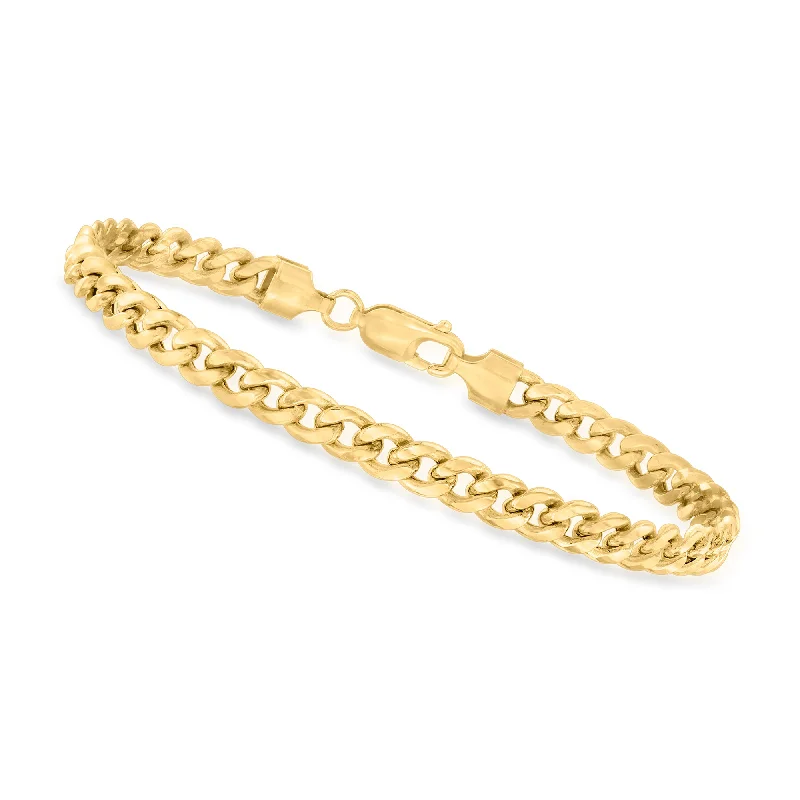 Ladies adjustable bangle bracelet-Canaria Men's 5.9mm 10kt Yellow Gold Cuban-Link Bracelet