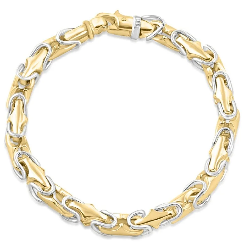 Ladies anniversary bracelet-Men's link 14k Gold (52gram) or Platinum (85gram) 6.5mm Bracelet 8.5"