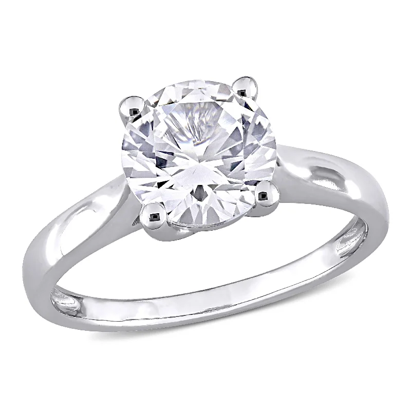 Ladies vintage diamond solitaire engagement ring-2 3/8ct TGW Created White Sapphire Solitaire Engagement Ring in 10k White Gold by Miadora