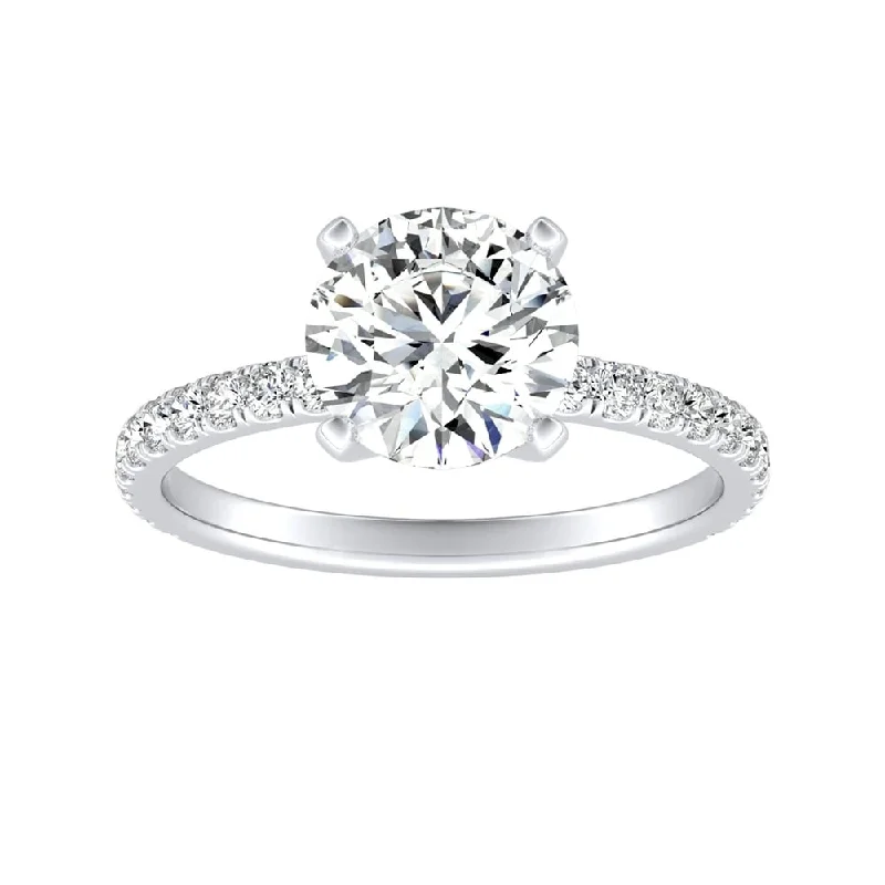 Ladies two-tone diamond engagement ring-Auriya 14k Gold Classic 2 1/2ct Moissanite and Diamond Engagement Ring 1/3ctw