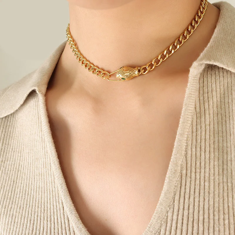 P1049-Gold Necklace-32+8cm