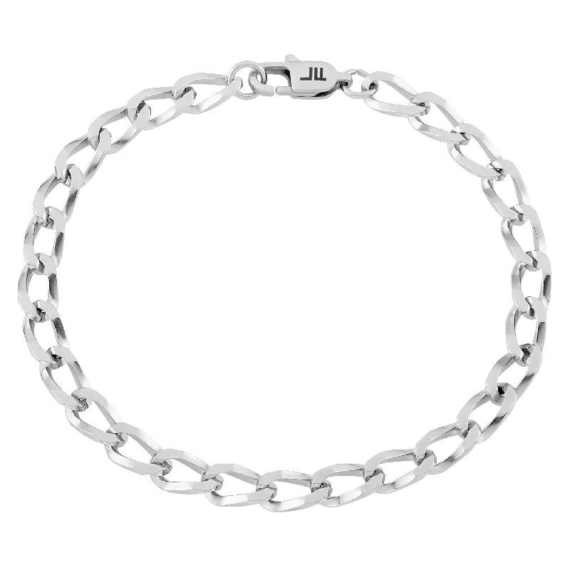 Ladies bracelet for women-London Fog Cable Link 8 Inch Stainless Steel Bracelet