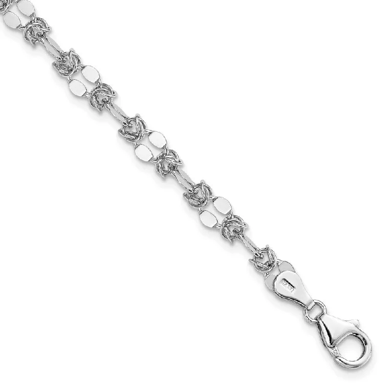 Ladies dainty bracelet-925 Sterling Silver Fancy Bracelet, 7.25"