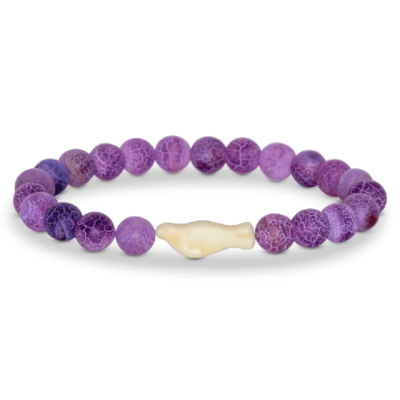 Ladies gemstone bangle-Fahlo The Glide Seal Tracking Bracelet - Coral Reef Violet