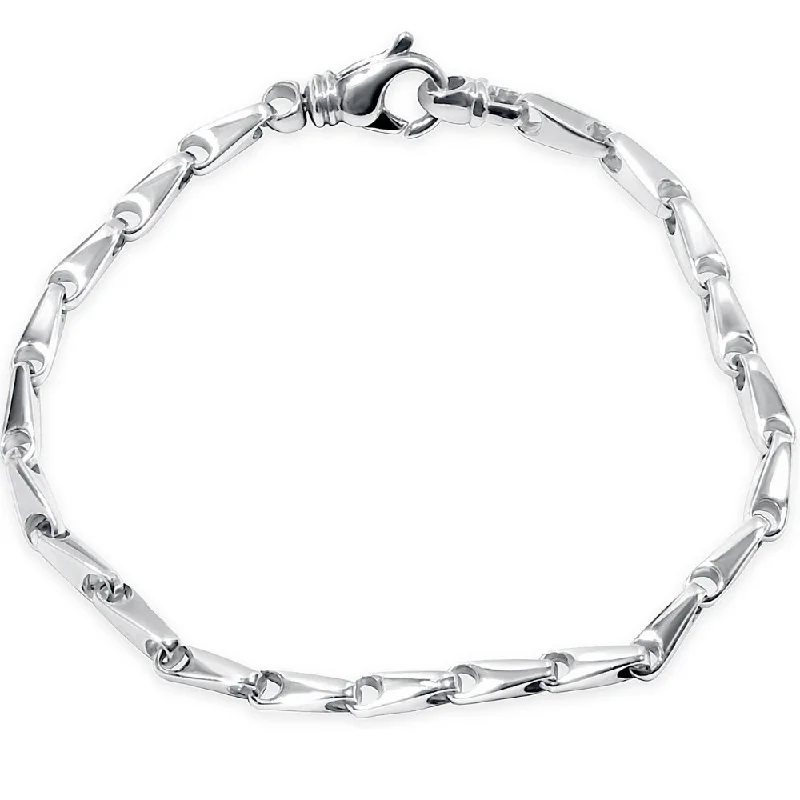 Ladies anniversary bracelet-Men's Link 14k Gold (22gram) or Platinum (35gram) 4mm Bracelet 8"