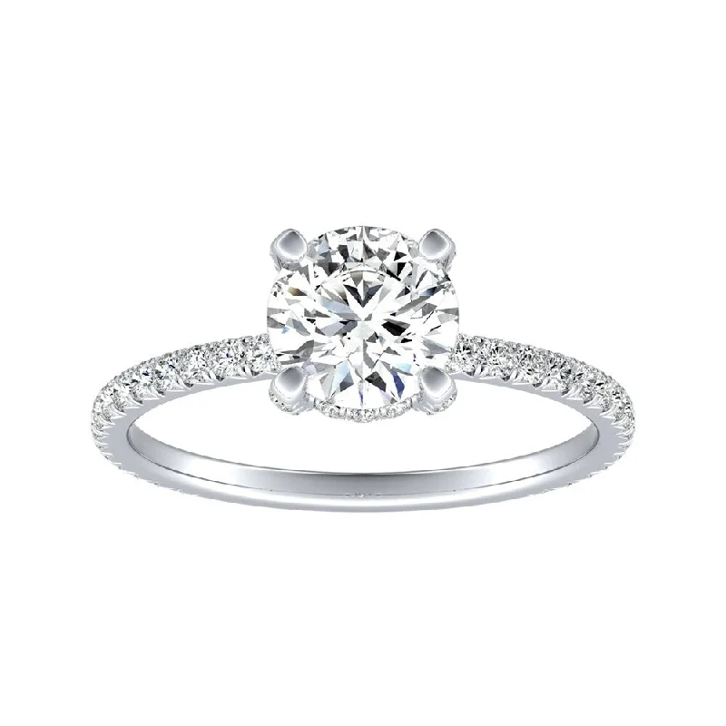 Ladies bespoke engagement ring-Auriya 14k Gold Classic 4ct Moissanite and Diamond Engagement Ring 1/3ctw