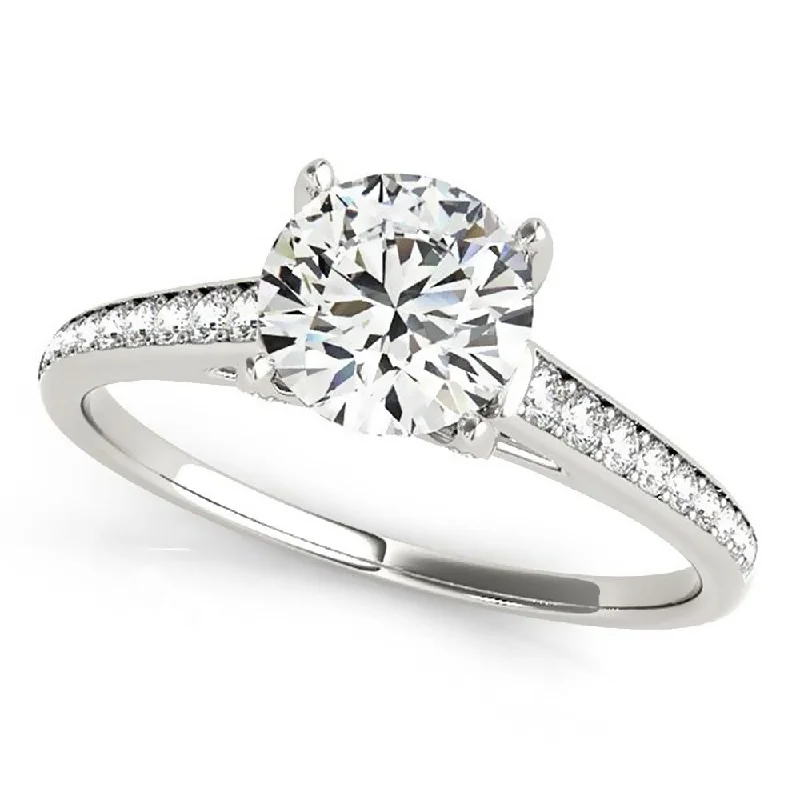 Ladies cushion cut halo engagement ring-Auriya 14k Gold 2 1/2ct Round Moissanite and 1/3ctw Diamond Engagement Ring