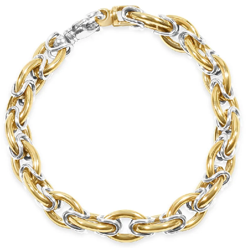 Ladies charm bracelet-Men's Link 14k Gold (59gram) or Platinum (96gram) 10mm Bracelet 8.5"