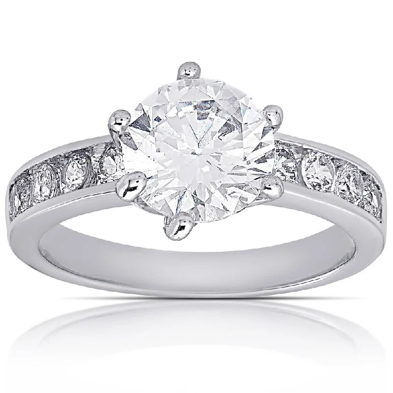 Ladies platinum solitaire engagement ring-Dolce Giavonna Silver Overlay Cubic Zirconia French Design Engagement Ring