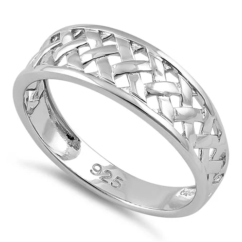 Ladies delicate ring-Sterling Silver Braided Ring