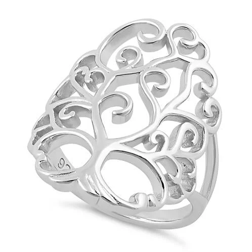 Ladies stackable ring-Sterling Silver Tree of Life Ring