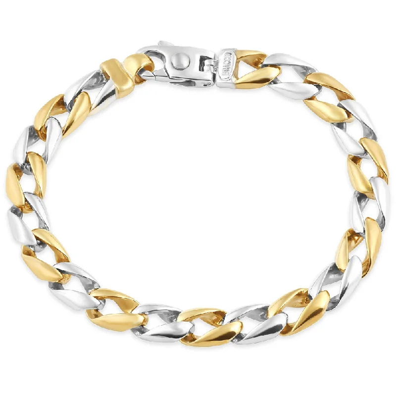 Ladies bangle bracelet-Men's Link 14k Gold (32gram) or Platinum (52gram) 8.5mm Bracelet 9"