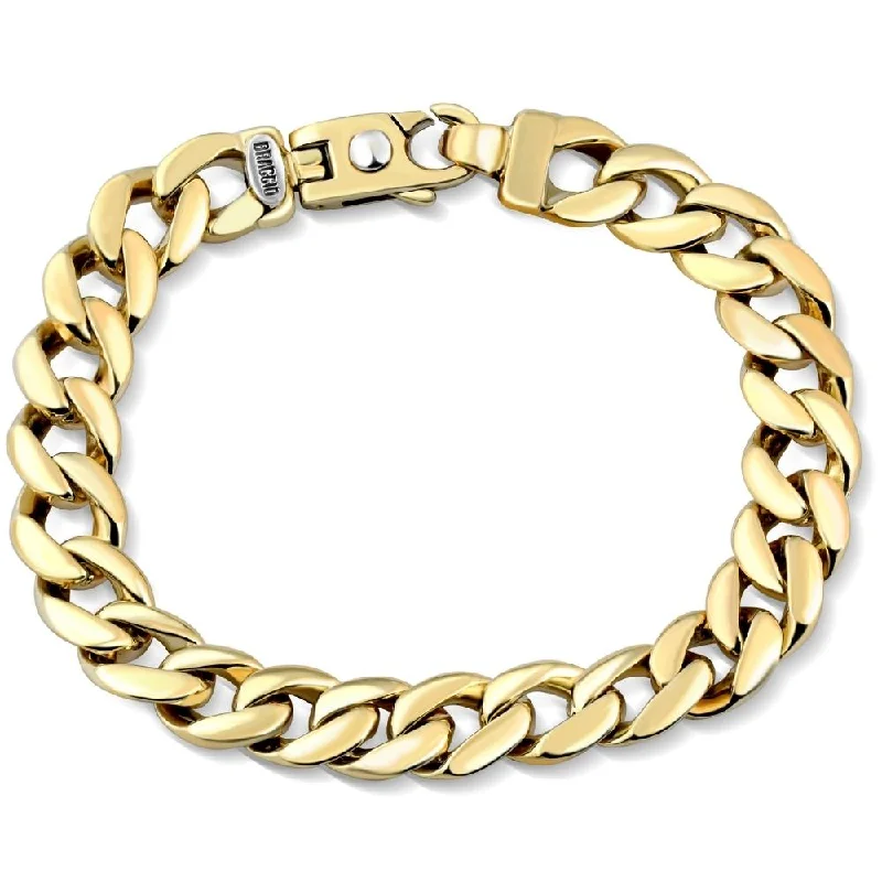 Ladies fashion bracelet-Solid 14k, 18k Gold, or Platinum 10.5mm Cuban Link Men's Chain Bracelet 45-75 Grams