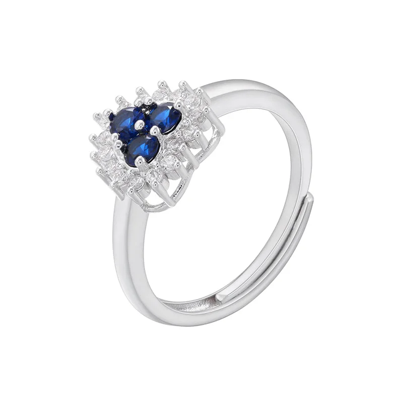 White Gold Color Blue Diamond