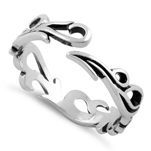 Ladies eternity ring-Sterling Silver Tribal Ring