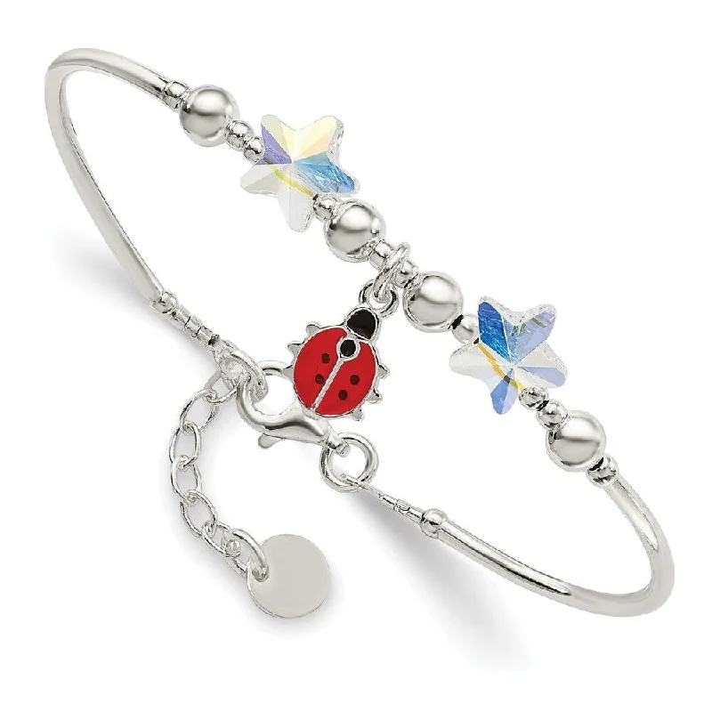 Ladies tennis bracelet-925 Sterling Silver Children's Enamel Elements Bracelet, 6" w/3/4in Extender