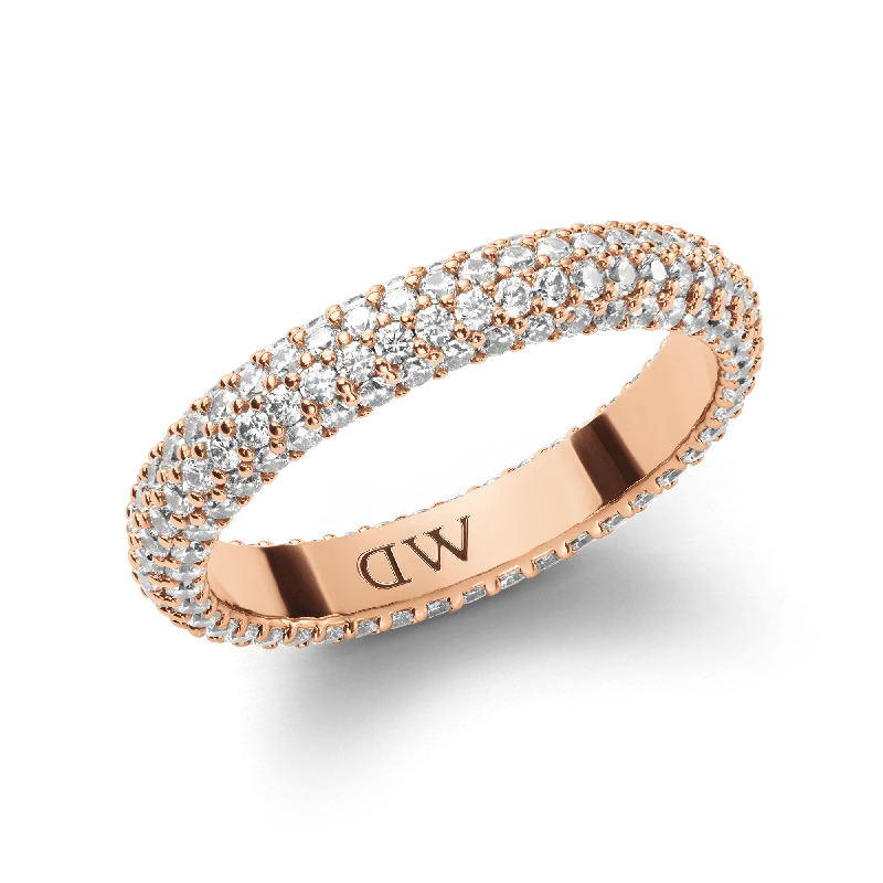 Ladies platinum ring-Pavé Crystal Ring Rose Gold