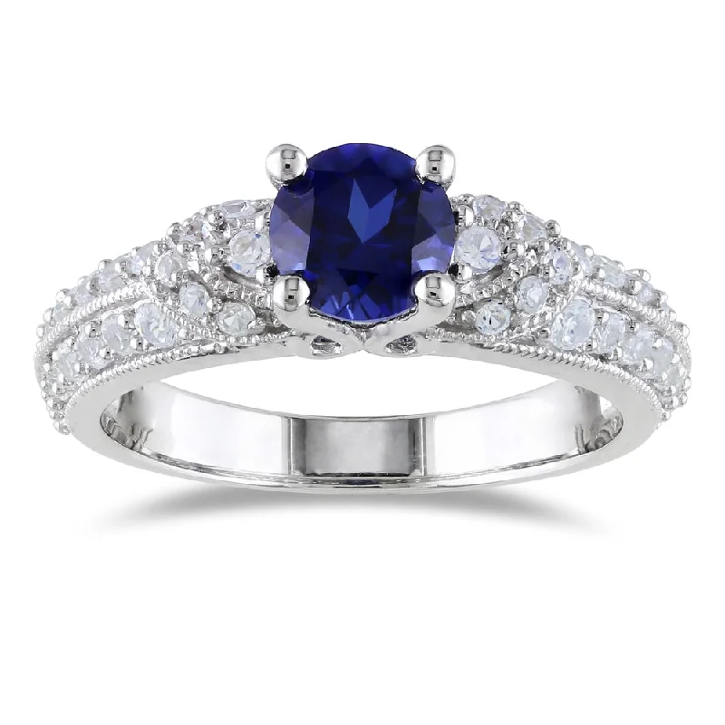 Ladies platinum engagement ring-Miadora Sterling Silver Black Spinel or Sapphire Engagement Ring