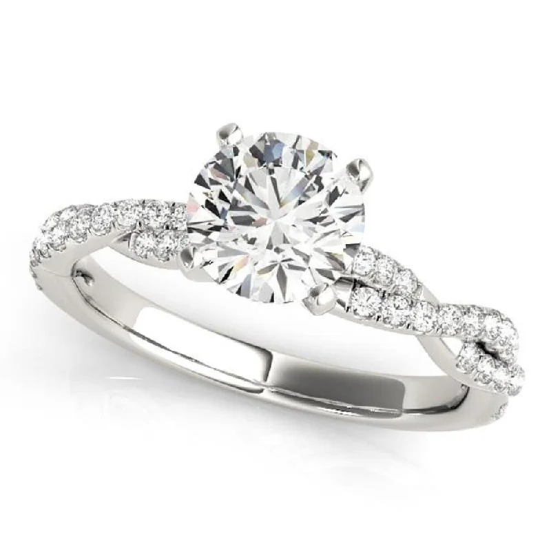 Ladies vintage engagement ring-Auriya 14k Gold 3/4ctw Twisted Moissanite and Diamond Engagement Ring 1/5ct TDW