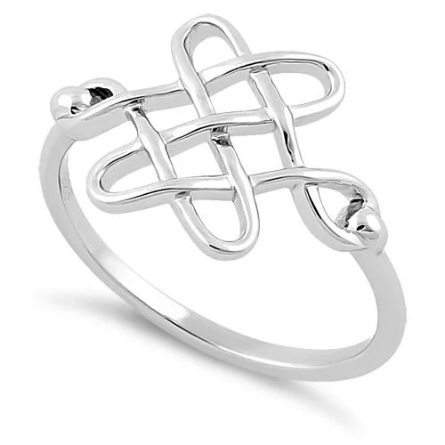 Ladies polished gold ring-Sterling Silver Celtic Knot Ring