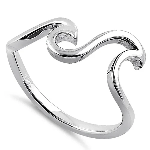 Ladies engagement ring-Sterling Silver Epic Waves Ring