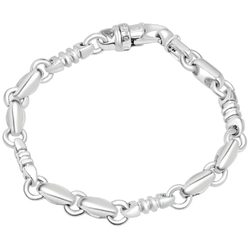 Ladies bracelet for engagement-Men's Link 14k Gold (46gram) or Platinum (74gram) 6.5-8mm Bracelet 8.5"