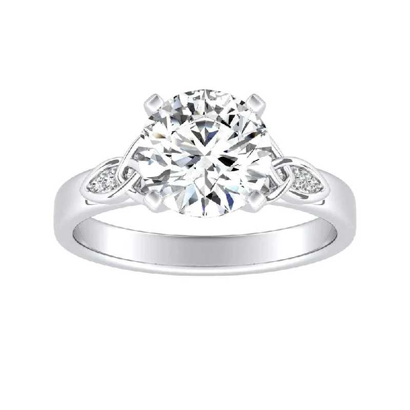 Ladies simple gold engagement ring-Auriya 14k Gold Modern 2 1/2ct Round Moissanite Engagement Ring