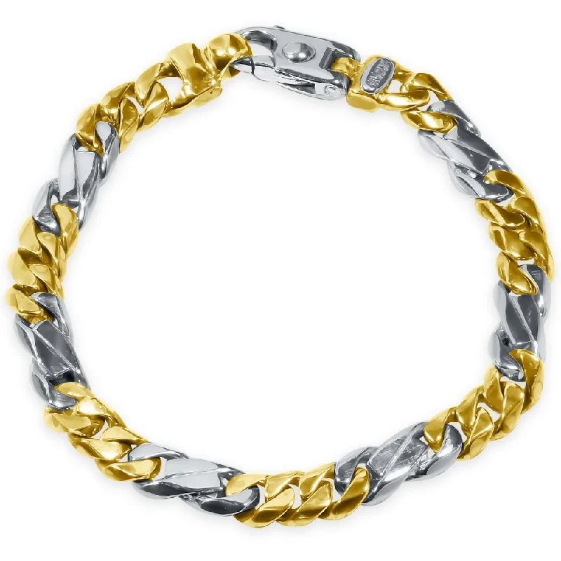 Ladies bangles with gemstones-Men's Figaro Link 14k Gold (35gram) or Platinum (57gram) 7.5mm Bracelet 8.5"