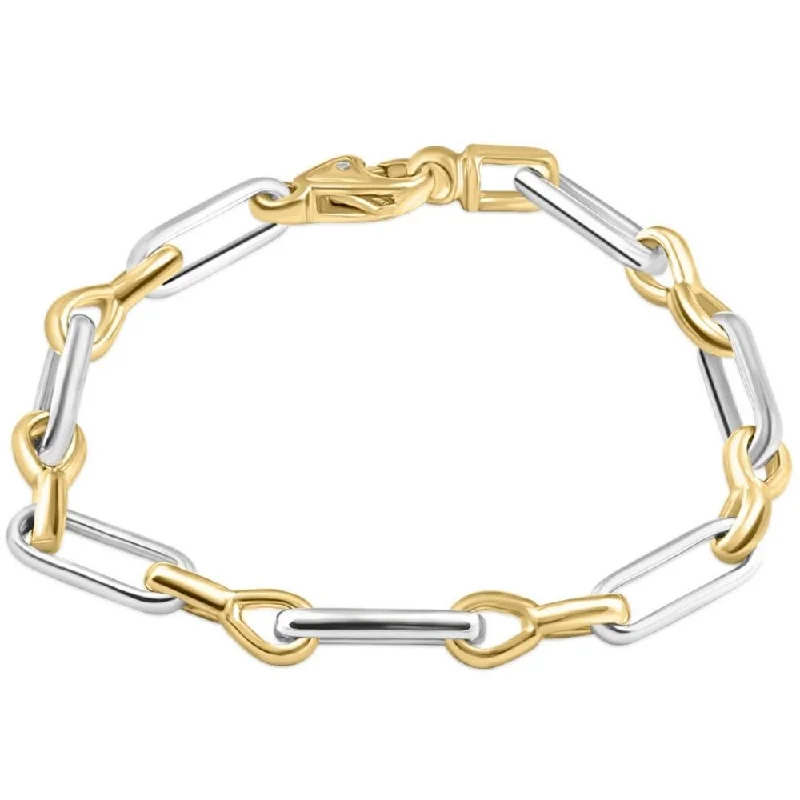 Ladies stackable bracelets-Men's link 14k Gold (31gram) or Platinum (50gram) 7mm Bracelet 8.5"