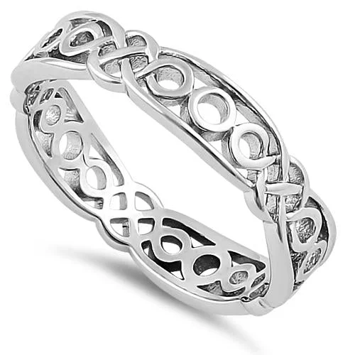 Ladies bespoke engagement ring-Sterling Silver Celtic Style Eternity Ring