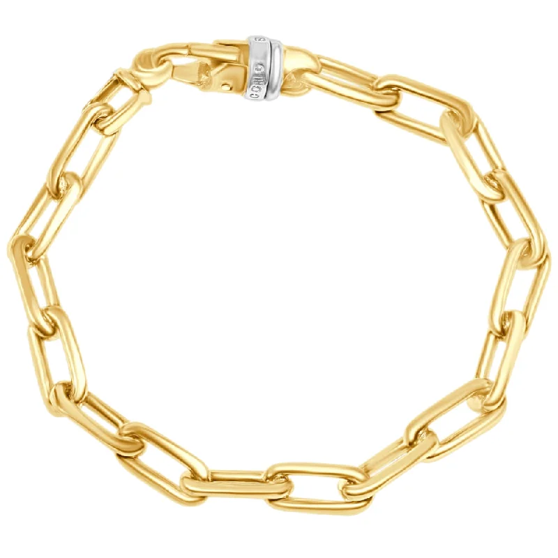 Ladies minimalistic bracelet-Men's 14k Gold (34gram) or Platinum (55gram) 7.5mm Link Bracelet 8.5"