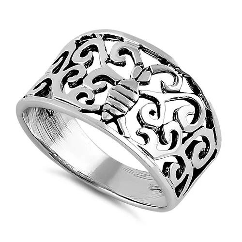 Ladies promise ring-Sterling Silver Freeform Ring