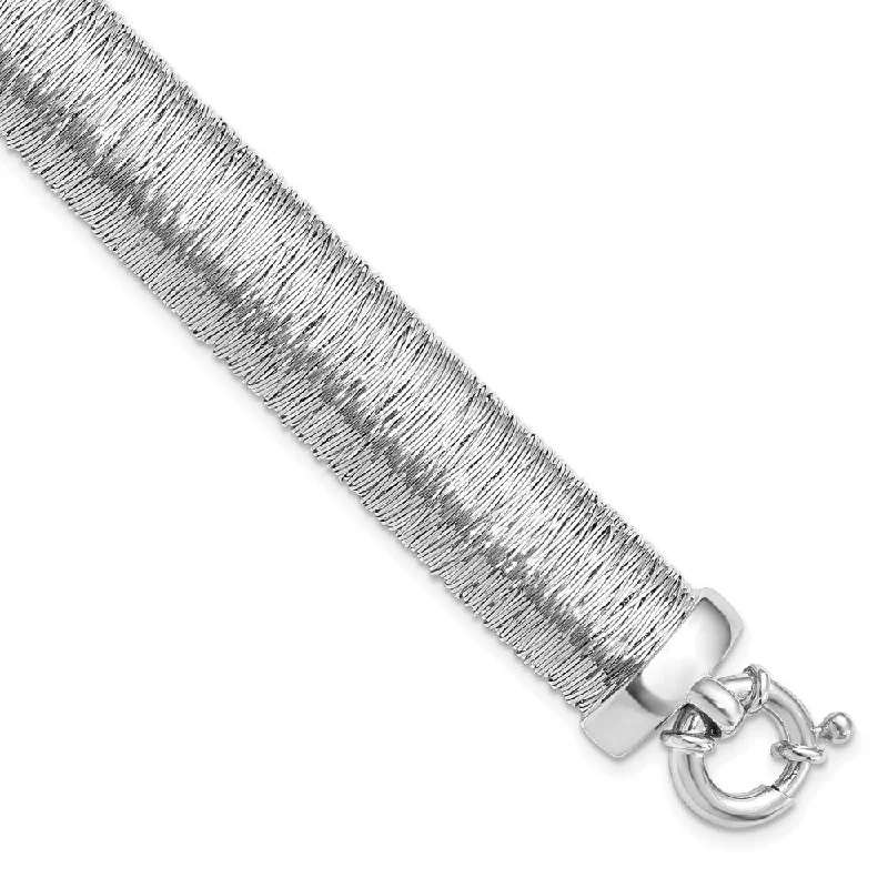 Ladies simple bracelet-925 Sterling Silver and Textured Bracelet, 7.5"