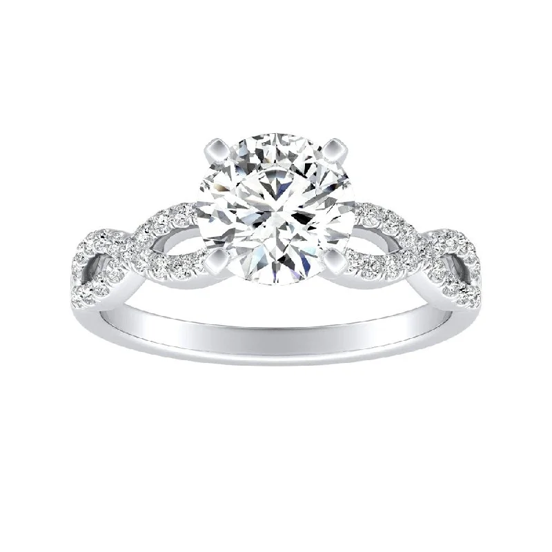 Ladies platinum engagement ring set-Auriya 14k Gold 1 1/2ct Moissanite Infinity Diamond Engagement Ring 1/6ctw