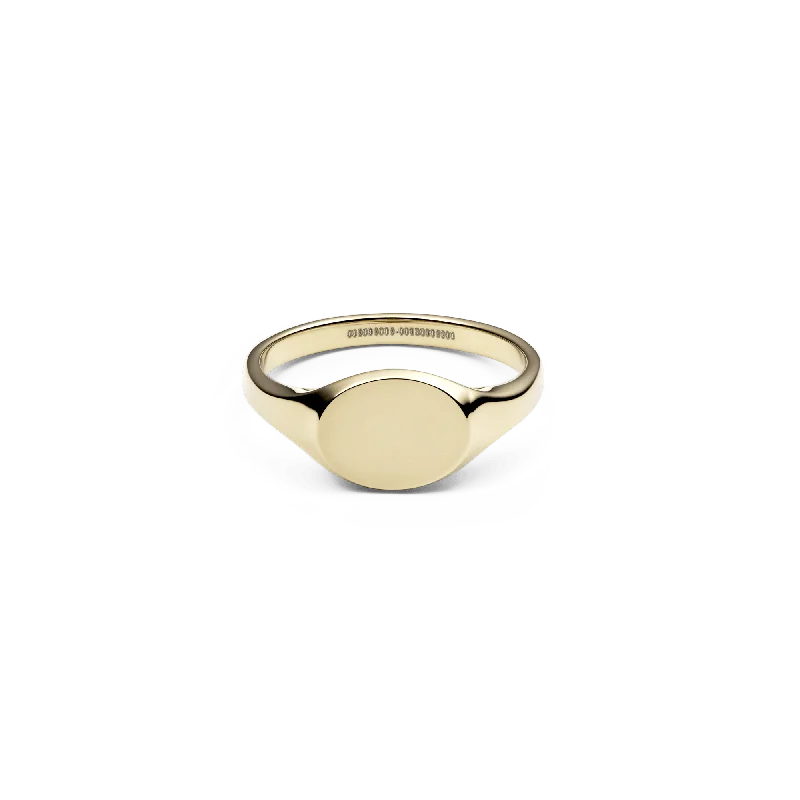 Ladies delicate ring-Classic Mini Signet Ring Gold