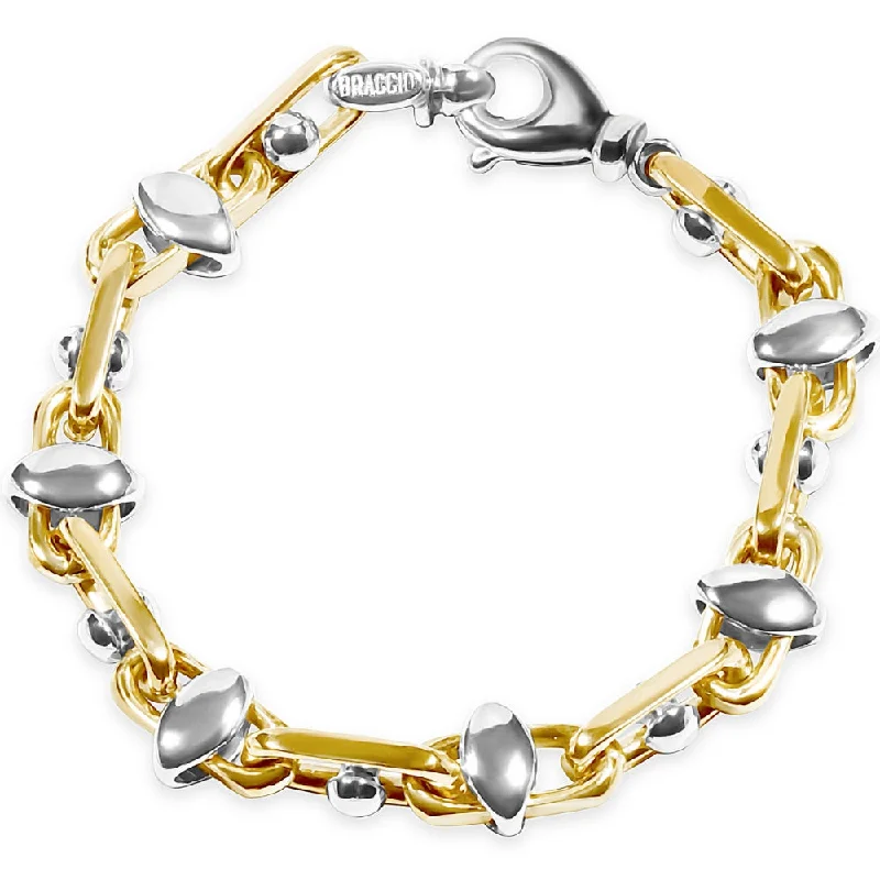 Ladies simple bracelet-Men's Link 14k Gold (56gram) or Platinum (90gram) 7-12mm Bracelet 8.5"