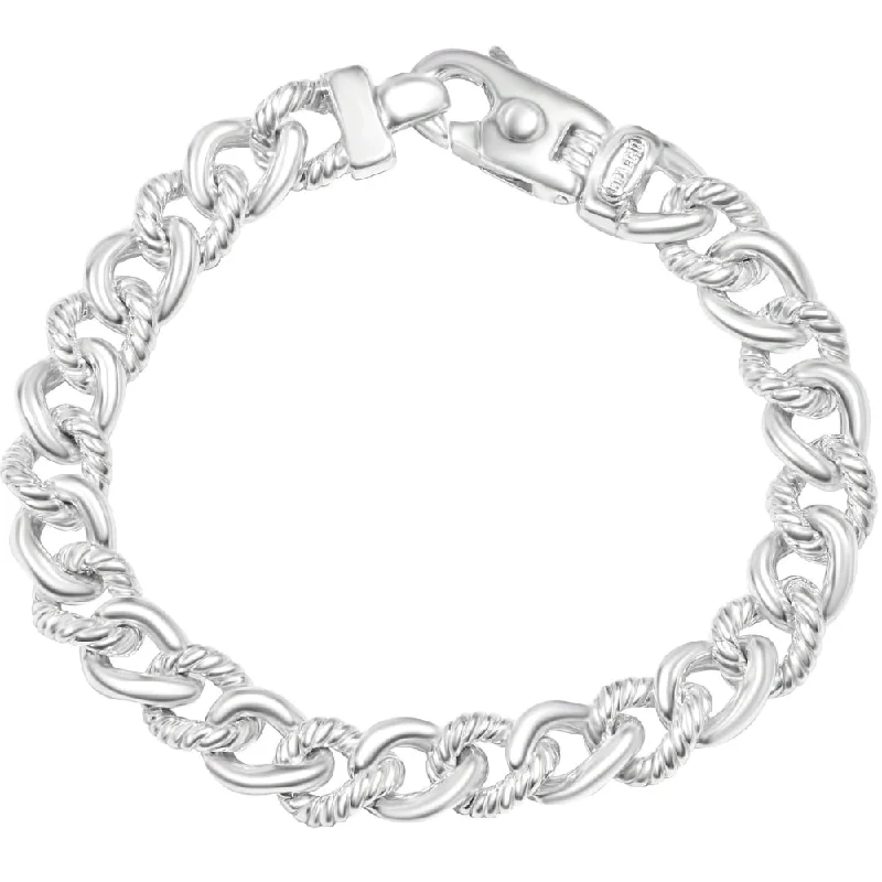 Ladies simple bracelet-Men's Braided 14k Gold (56gram) or Platinum (105gram) 9.5mm Link Bracelet 8.5"