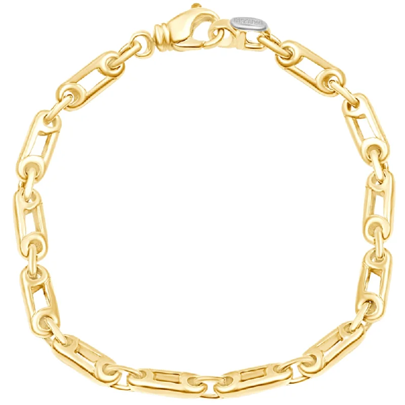 Ladies luxury bangle-Men's Link 14k Gold (23gram) or Platinum (38gram) 4-5.5mm Bracelet 8.5"