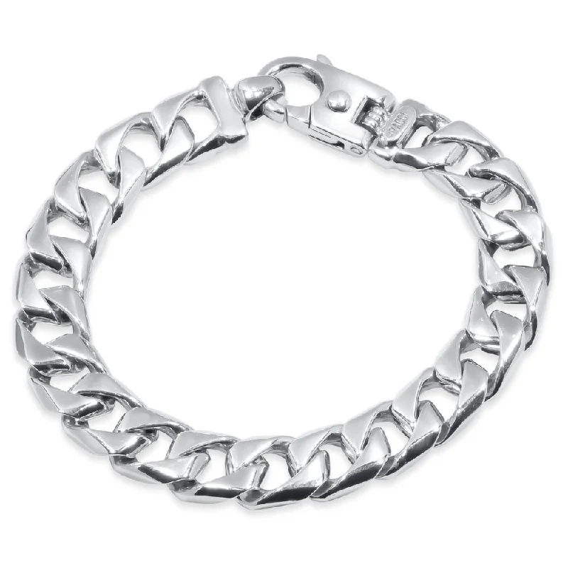 Ladies stackable bracelets-Men's Curb Link 14k Gold (63gram) or Platinum (101gram) 10.5mm Bracelet 8.5"