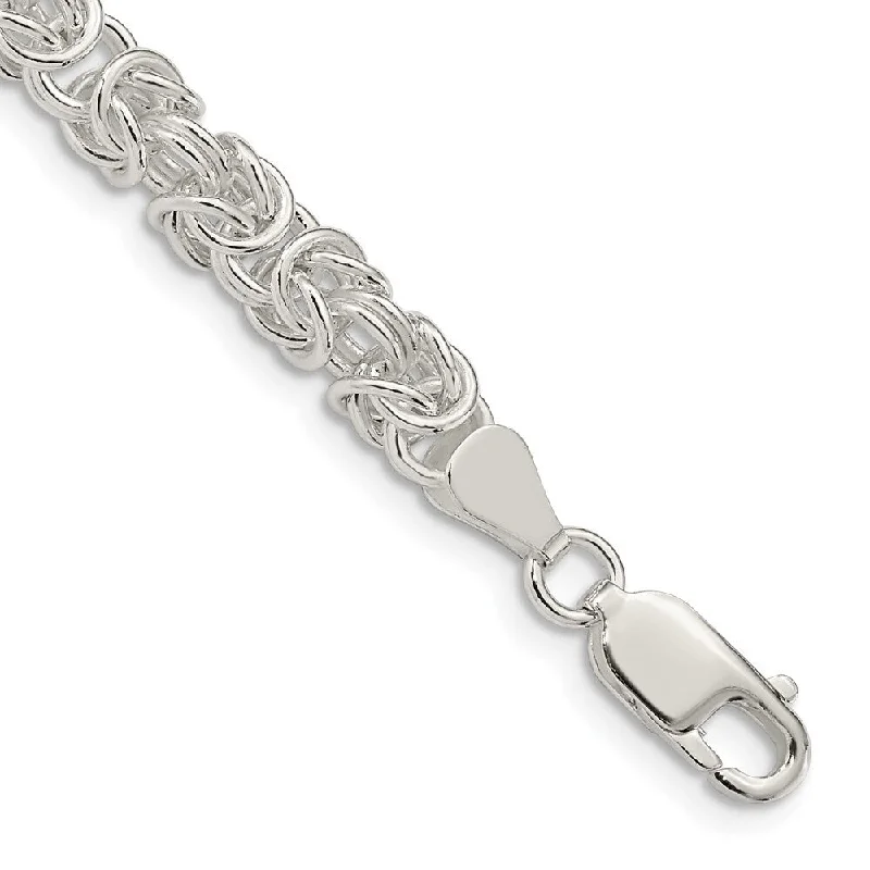 Ladies infinity bracelet-925 Sterling Silver 5.5mm Rounded Byzantine Chain Bracelet, 8"