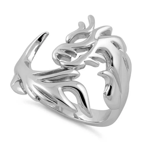 Ladies wedding anniversary ring-Sterling Silver Dragon Ring