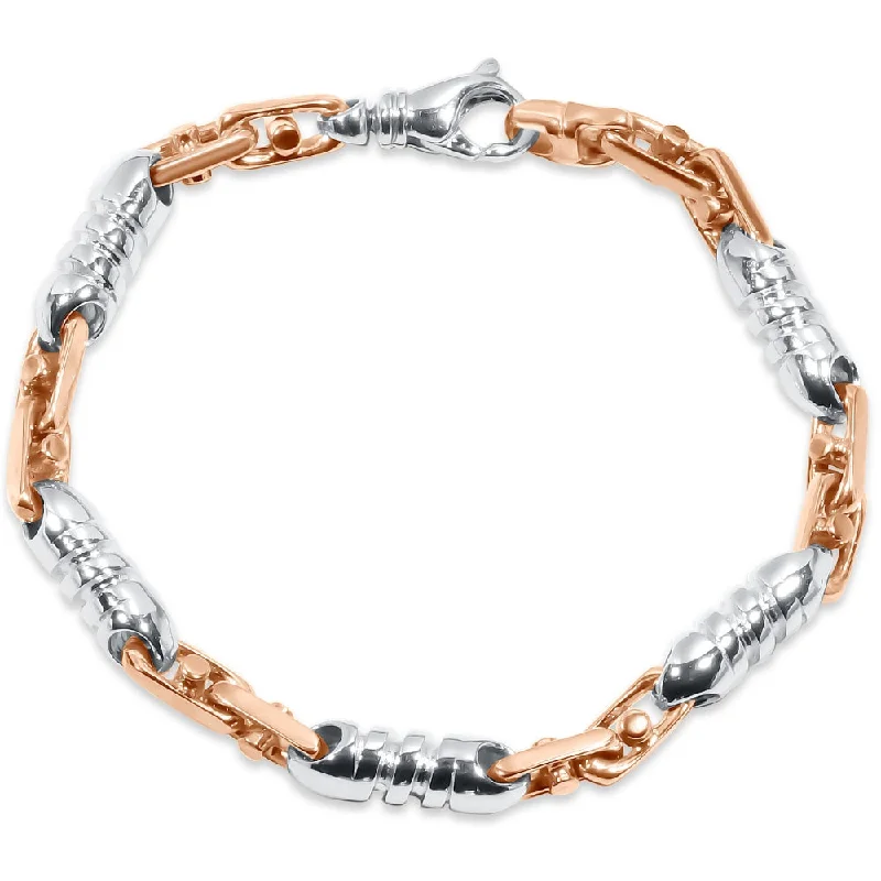 Ladies gold tennis bracelet-Men's Figaro Link 14k Gold (36gram) or Platinum (59gram) 6.5mm Bracelet 8"