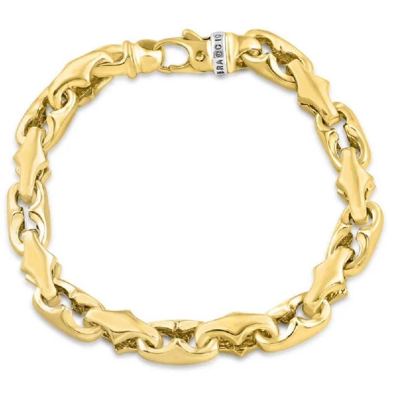 Ladies diamond bracelet-Men's 14k Gold (65gram) or Platinum (104gram) 9mm Link Bracelet 8.5"