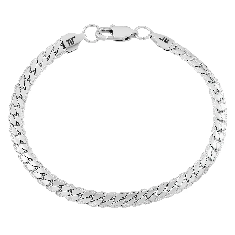 Ladies link bracelet-London Fog Fancy Link 8 Inch Stainless Steel Bracelet