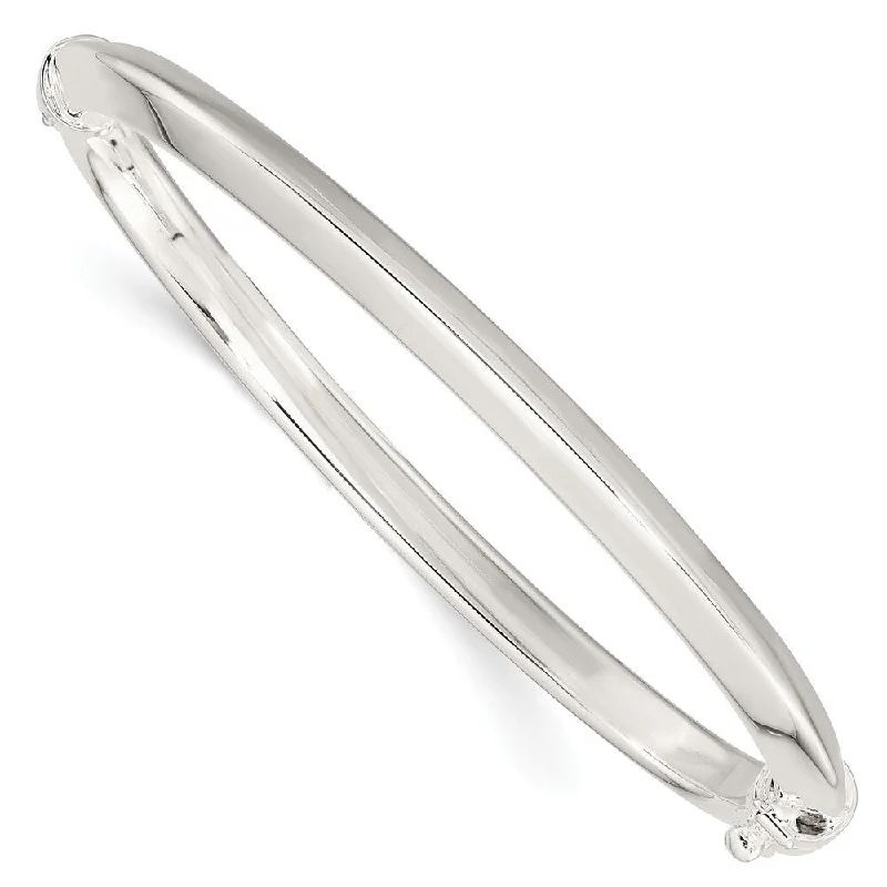 Ladies simple bracelet-925 Sterling Silver Hinged Bangle Bracelet (9.8grm)