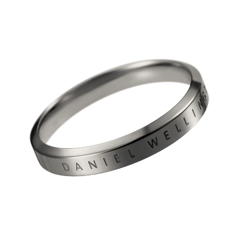 Ladies gold band engagement ring-Classic Ring Graphite