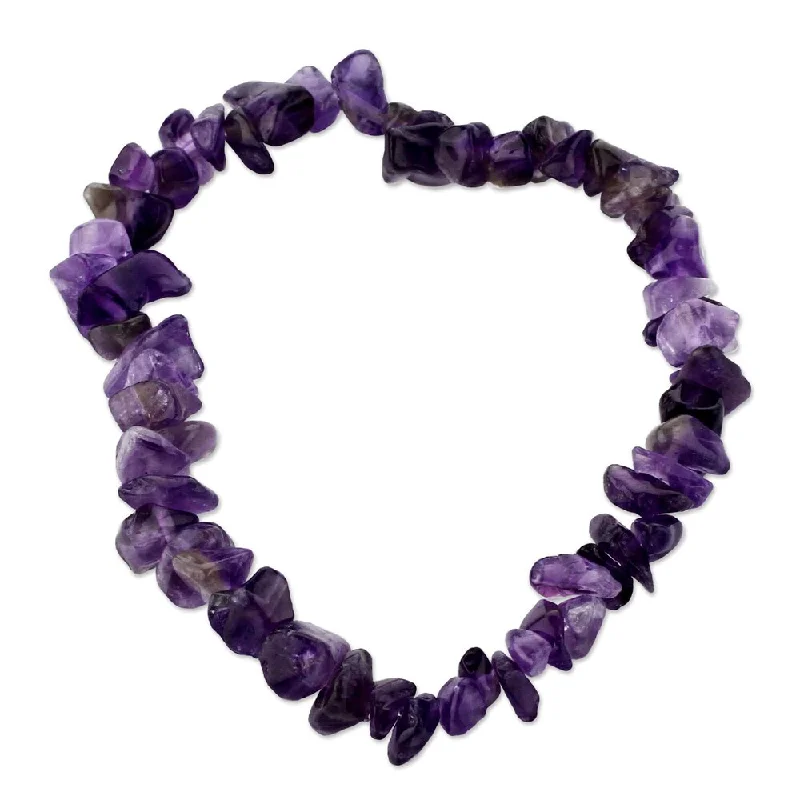 Ladies bangles with charms-Handmade Amethyst 'Nature's Wisdom' Bracelet (Peru)